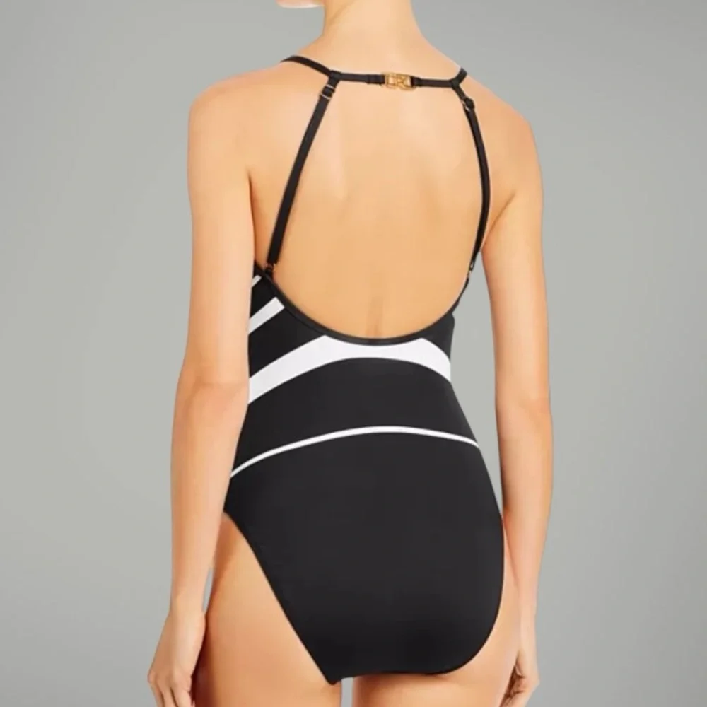 Ralph Lauren Striped High-Neck One-Piece